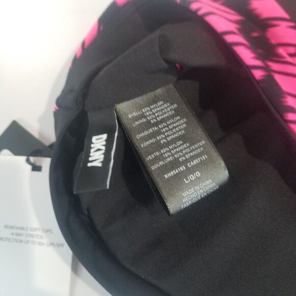 DKNY  Printed Square Neck Bikini Top Size Large - Picture 8 of 9